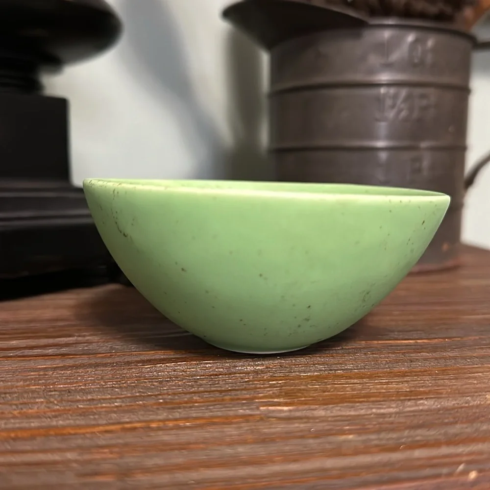 Green and Brown Speckled Ceramic Trinket Bowl